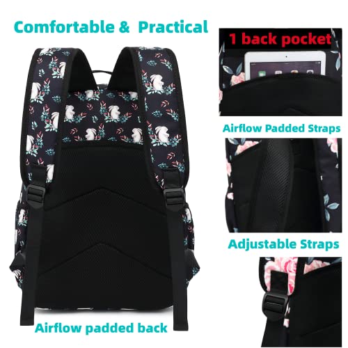 Leaper Water-resistant Floral Laptop Backpack School Travel Bag Bookbags Satchel - Image 5