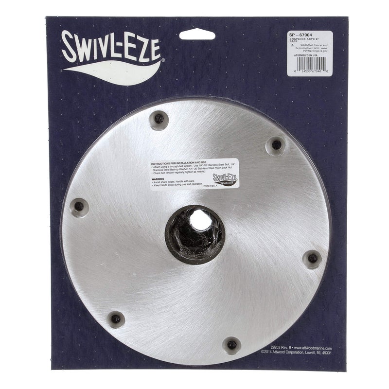attwood SP-67904 Swivl-Eze Lock'N-Pin Aluminum 1.77 Series Snap-Lock 9-Inch Boat Seat Round Base Plate - Image 4