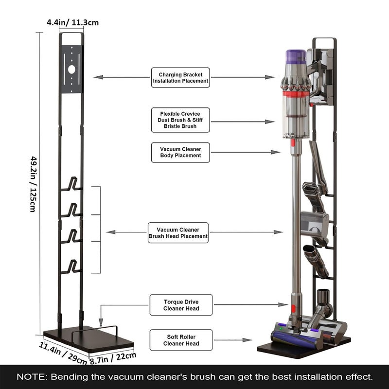 Foho Vacuum Stand Compatible for Dyson V15 V11 V10 V8 V7 V6, Metal Storage Bracket Stand Holder Compatible for Dyson Handheld DC30 DC31 DC34 DC35 DC58 DC59 DC62 Cordless Vacuum Cleaners & Accessories - Image 3