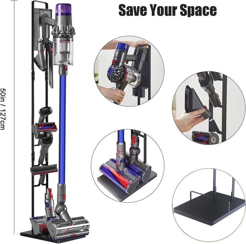 Foho Vacuum Stand Compatible for Dyson V15 V11 V10 V8 V7 V6, Metal Storage Bracket Stand Holder Compatible for Dyson Handheld DC30 DC31 DC34 DC35 DC58 DC59 DC62 Cordless Vacuum Cleaners & Accessories - Image 2