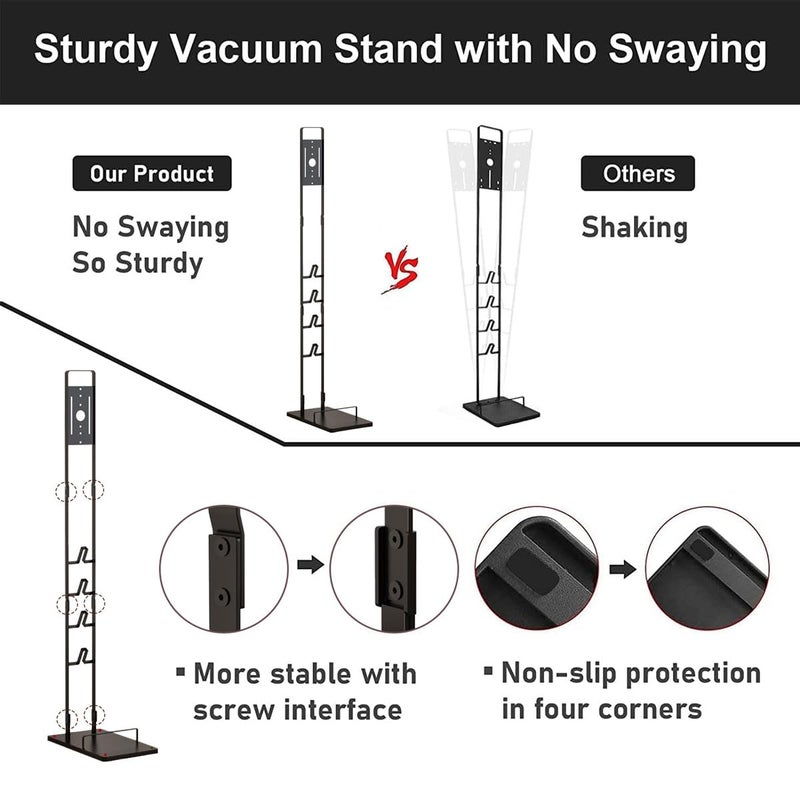 Foho Vacuum Stand Compatible for Dyson V15 V11 V10 V8 V7 V6, Metal Storage Bracket Stand Holder Compatible for Dyson Handheld DC30 DC31 DC34 DC35 DC58 DC59 DC62 Cordless Vacuum Cleaners & Accessories - Image 4