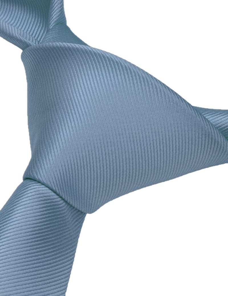 GUSLESON Solid Dusty Blue Wedding Ties For Men Neckties and Pocket Square Cufflinks Sets(0789-29) - Image 3