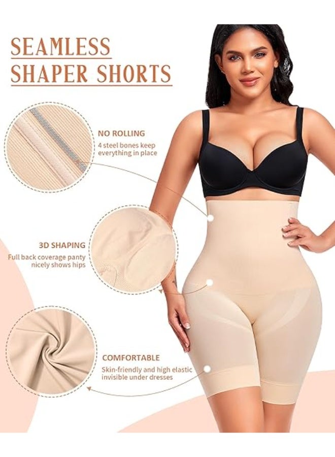 1pcs High Waisted Body Shaper Shorts Shapewear for Women Tummy Control Thigh Slimming Technology (Colour of skin, XL/XXL) - Image 2