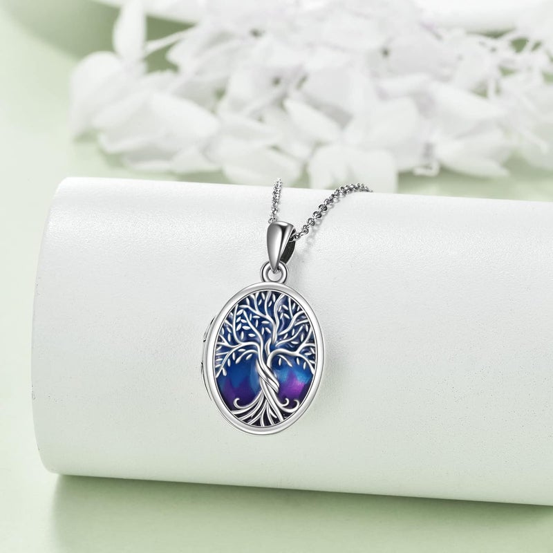 ONEFINITY Store Tree of Life Locket Necklace Sterling Silver Locket Necklace That Holds Pictures Tree of Life Locket Pendant for Women Wife Girlfriend - Image 2