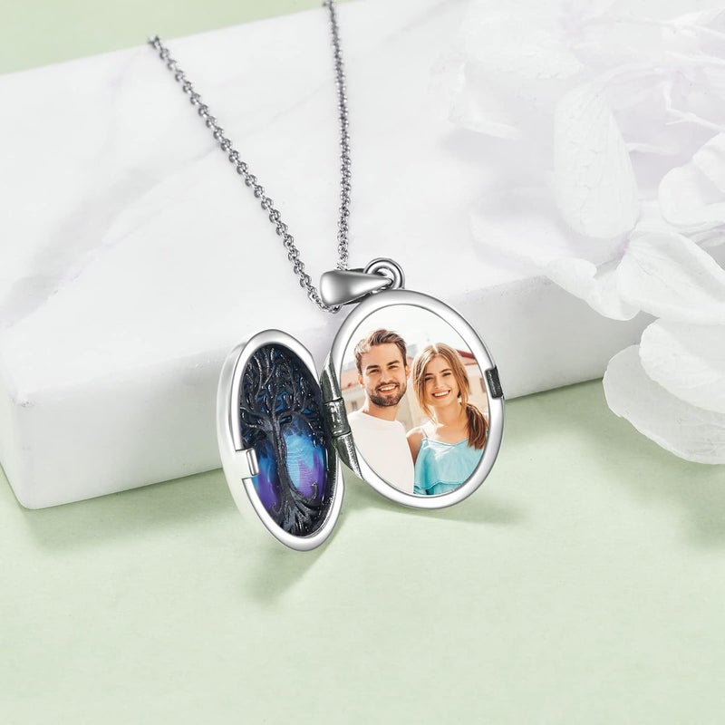 ONEFINITY Store Tree of Life Locket Necklace Sterling Silver Locket Necklace That Holds Pictures Tree of Life Locket Pendant for Women Wife Girlfriend - Image 4