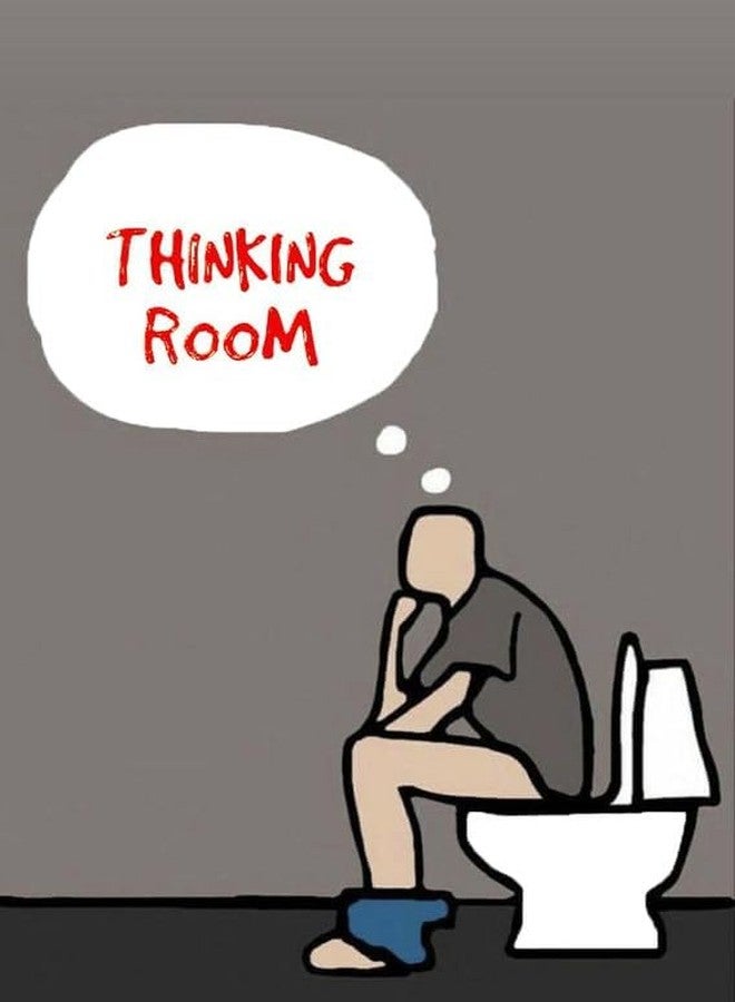wallpics® Thinking Room Funny Poster Digital Art Print for Washroom Toilet bathroom door stickers (vinyl,Multicolor, Unframed) (12 x 18 inch) - Image 1