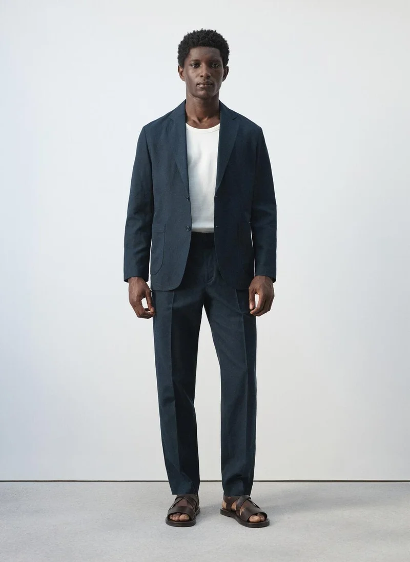 Mango Man  Slim fit linen lyocell blend trousers for Men | Best Price UAE