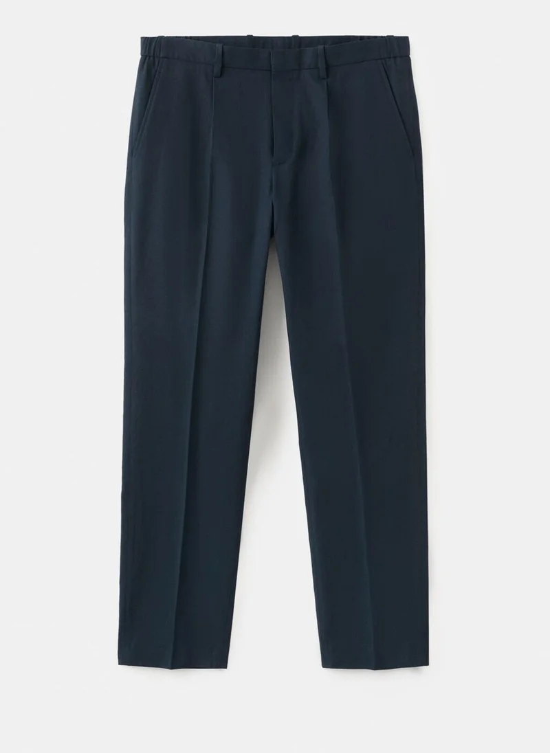 Mango Man  Slim fit linen lyocell blend trousers for Men | Best Price UAE