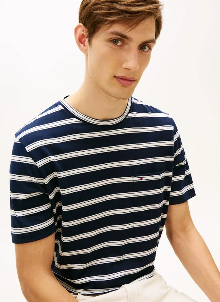 TOMMY HILFIGER  Stripe Patch Pocket Jersey T-Shirt for Men | Best Price UAE