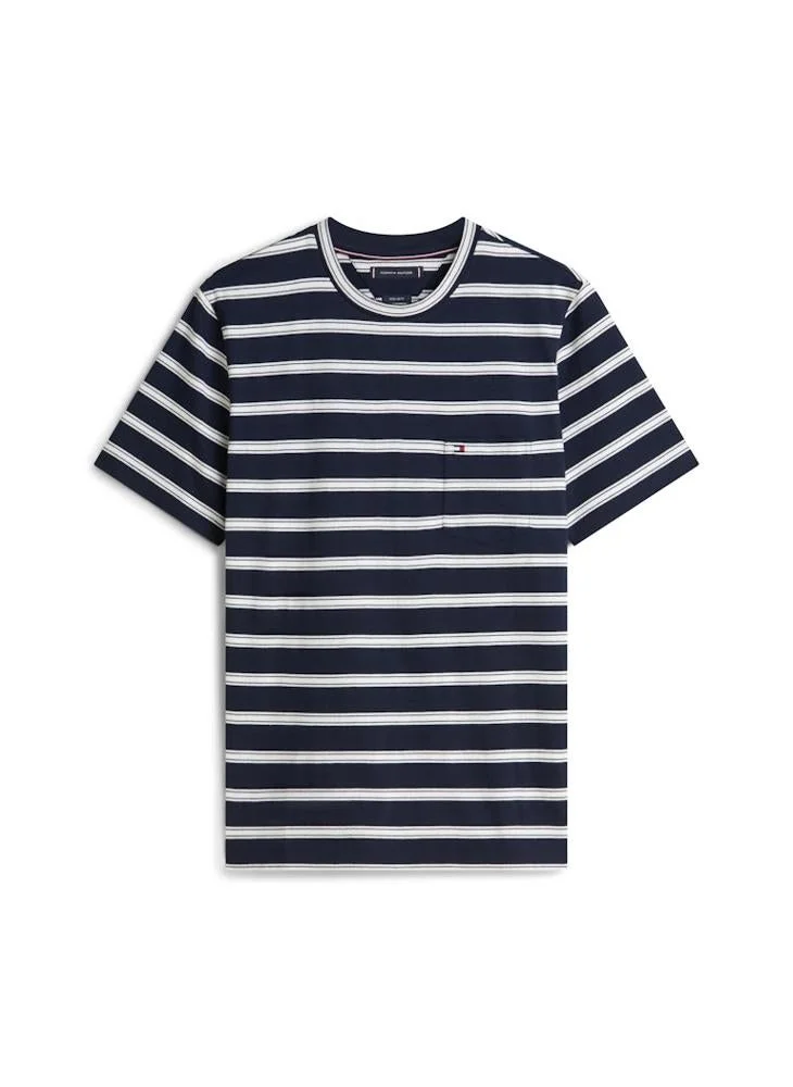TOMMY HILFIGER  Stripe Patch Pocket Jersey T-Shirt for Men | Best Price UAE