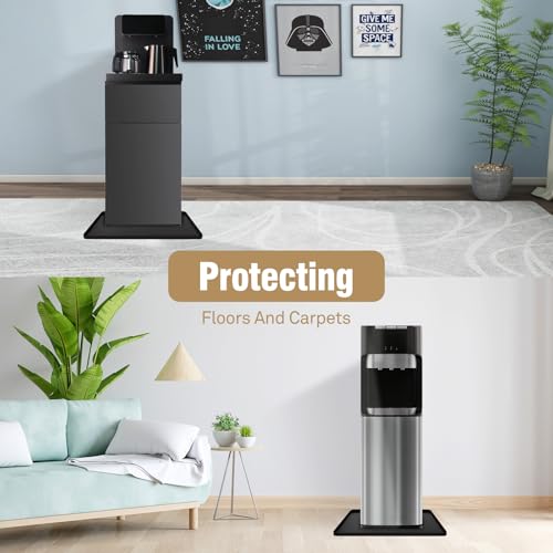 HALAGAS Water Cooler Mat - (22" x 19") Non-Slip Water Cooler Mat with Raised Edge for Foor Protector, Under Water Dispenser Mat Used for Bedrooms, Kitchens,Offices, Bars (Black) - Image 4