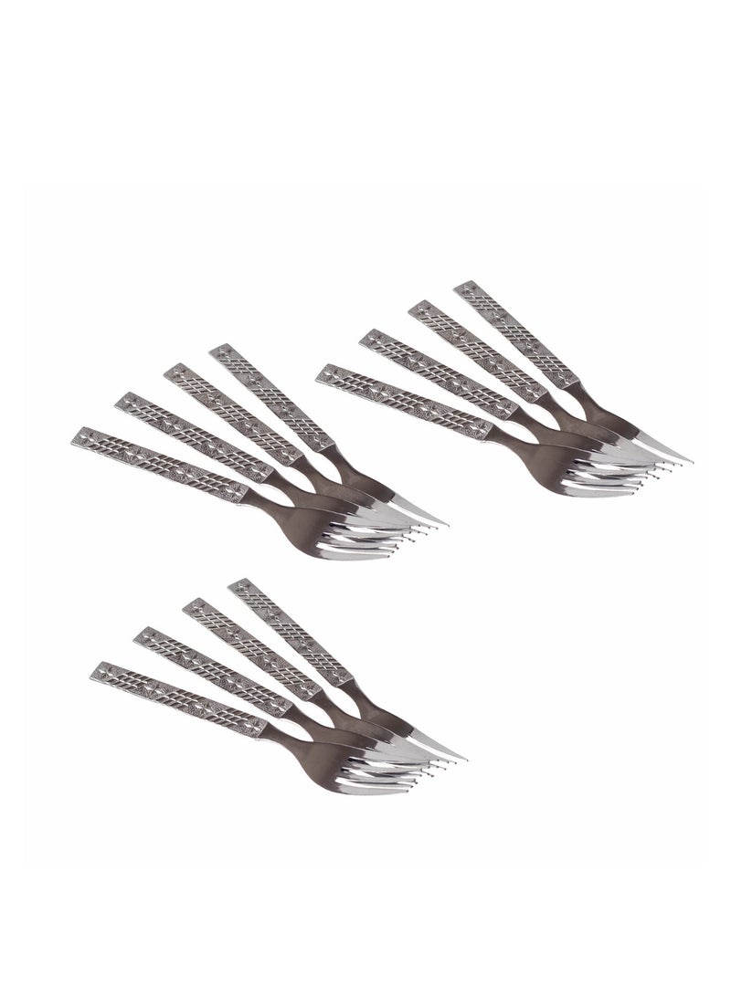 Hic 12-Piece Stainless Steel dessert fork Set Silver - Image 2
