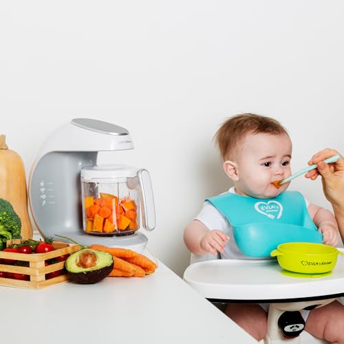 EVLA'S Replacement Stirring Cup & Blade with Steaming Basket for EVLA'S Baby Food Maker - White - Image 3