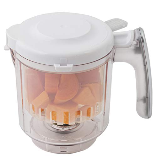 EVLA'S Replacement Stirring Cup & Blade with Steaming Basket for EVLA'S Baby Food Maker - White - Image 1