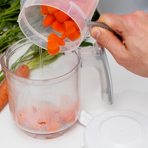 EVLA'S Replacement Stirring Cup & Blade with Steaming Basket for EVLA'S Baby Food Maker - White - Image 4