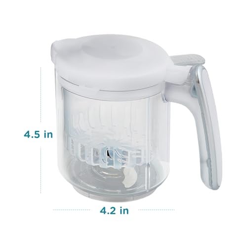 EVLA'S Replacement Stirring Cup & Blade with Steaming Basket for EVLA'S Baby Food Maker - White - Image 5
