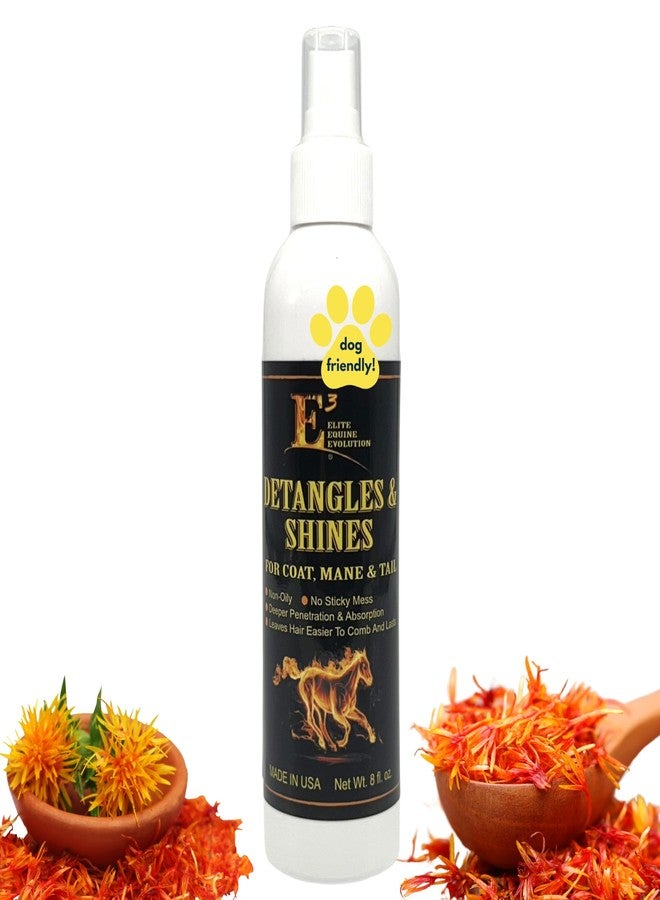 E3 فك تشابك الشعر ومنحه لمعاناً للخيول - يفك تشابك العرف والذيل على الفور، ويضيف لمعاناً رائعاً، ويرطب وينعم الشعر، غير دهني، معتمد من قبل الأطباء البيطريين (8 أونصة سائلة) - Image 1