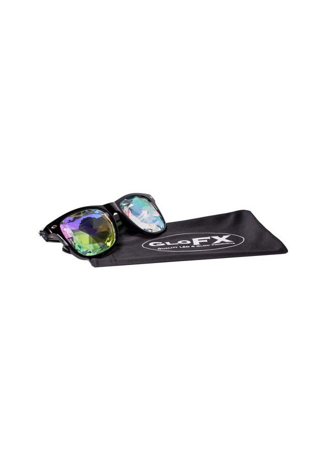 GloFX Ultimate Kaleidoscope Glasses - Black - Rainbow EDM Rave Light Diffraction Eyewear - Image 5