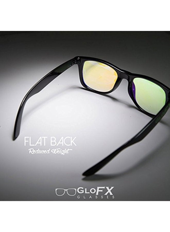 GloFX Ultimate Kaleidoscope Glasses - Black - Rainbow EDM Rave Light Diffraction Eyewear - Image 2