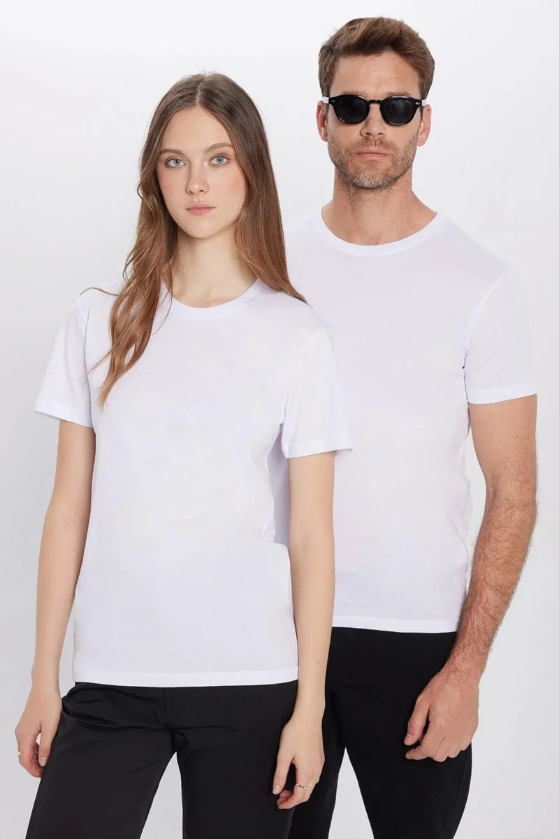 تودورس 5-Pack White Slim Fit Slim Fit Cotton Crew Neck T-Shirt