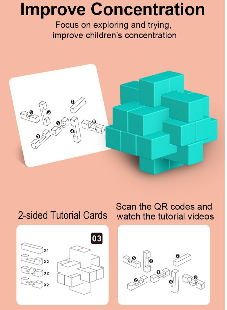 جو توي 15 قطعة من ألعاب الذكاء المتشابكة ثلاثية الأبعاد لعبة الذكاء المنطق Y-Lock Burr Puzzles - Image 3