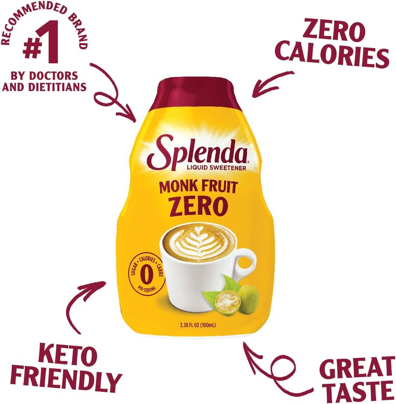 SPLENDA Monk Fruit Liquid Zero Calorie Sweetener Drops, 3.38 Fl Oz (100ml) - Image 2