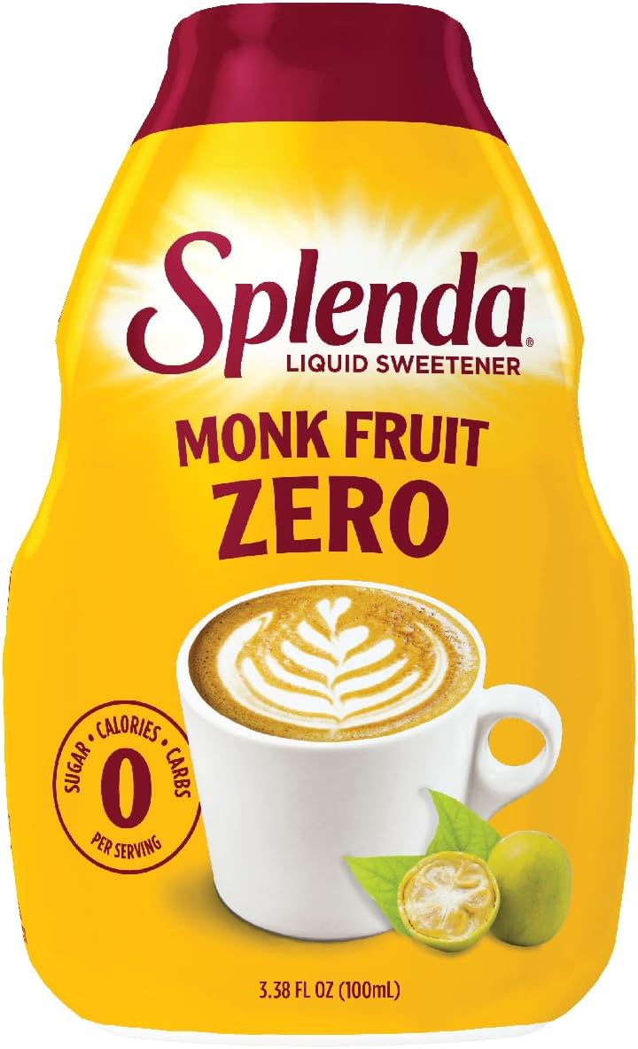 SPLENDA Monk Fruit Liquid Zero Calorie Sweetener Drops, 3.38 Fl Oz (100ml) - Image 1