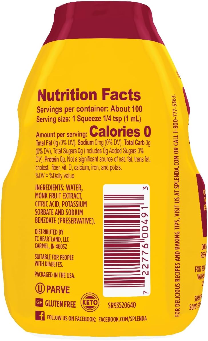 SPLENDA Monk Fruit Liquid Zero Calorie Sweetener Drops, 3.38 Fl Oz (100ml) - Image 3