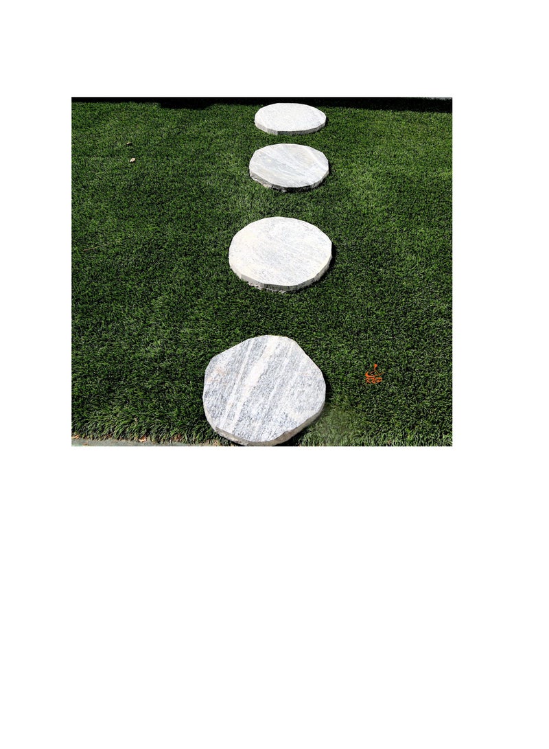 كنب أحجار متدرجة للحدائق مانعة للانزلاق مقاس 28-35 سم لون بيج مستدير - Image 2