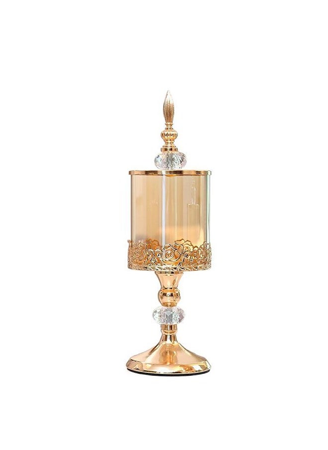 Squarecircle [Ramadan recommendation] Light Luxury Crystal Glass Storage Jar with Lid European American Living Room Coffee Table Lace Candy Jar Storage Decorative Ornament Desktop Ornament Living Room Decoration ornaments  - Image 3