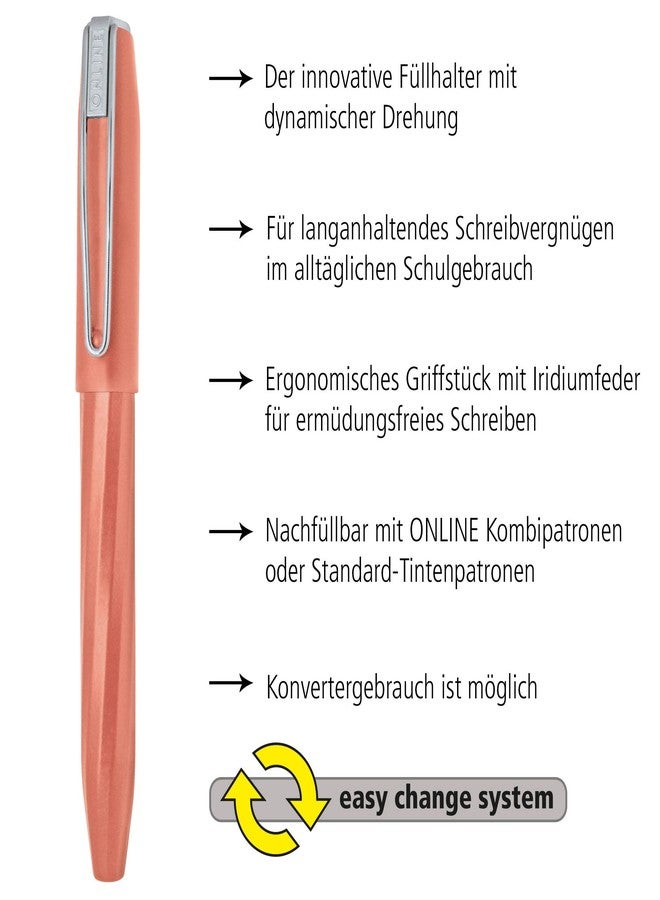 Online Germany Slope Sunny Peach Fountain Pen Medium Nib (M) - Image 2