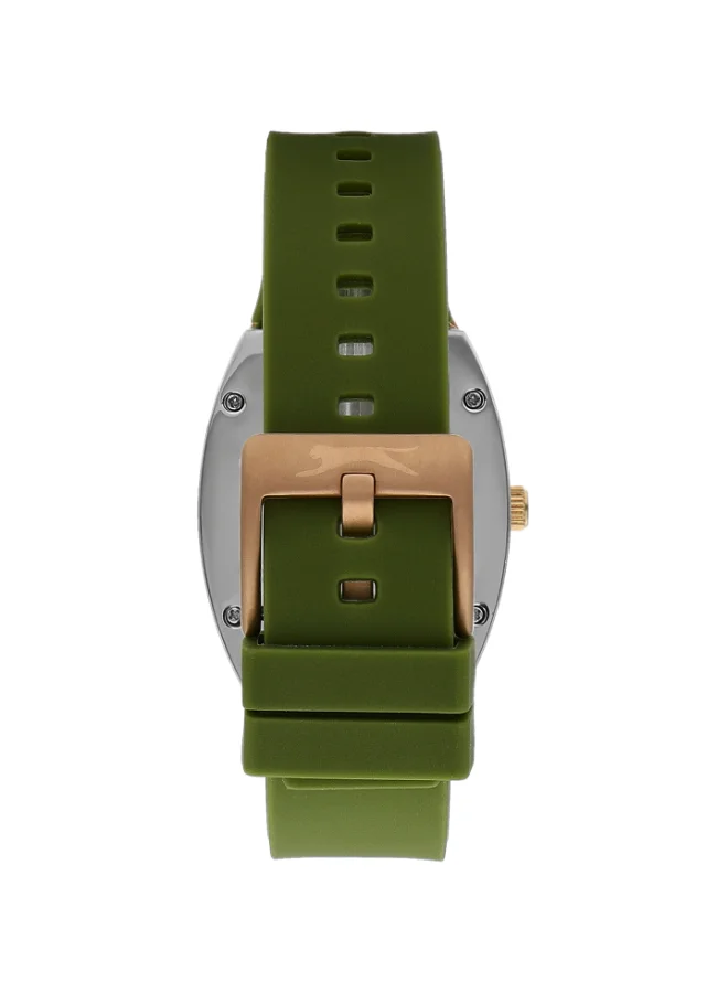 سلازنجر SLAZENGER Women's Watch, Analog Display and Silicone Strap - SL.9.2226.3.05, Green