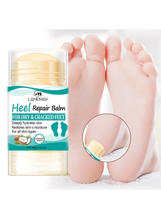 لينماي مرهم إصلاح الكعب بلان للأقدام الجافة والمتشققة، عصا إصلاح الكعب لإزالة الكالو، تقشير الجلد الميت، كريم لليدين والقدمين لليدين المتشققة والجافة والمرفقين والأقدام والكعبين والركبتين - Image 1