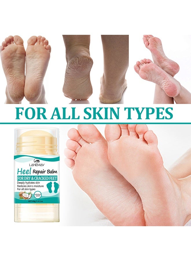 لينماي مرهم إصلاح الكعب بلان للأقدام الجافة والمتشققة، عصا إصلاح الكعب لإزالة الكالو، تقشير الجلد الميت، كريم لليدين والقدمين لليدين المتشققة والجافة والمرفقين والأقدام والكعبين والركبتين - Image 2