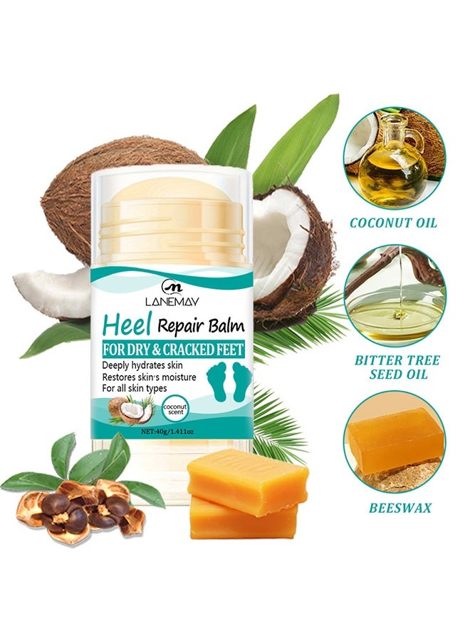 لينماي مرهم إصلاح الكعب بلان للأقدام الجافة والمتشققة، عصا إصلاح الكعب لإزالة الكالو، تقشير الجلد الميت، كريم لليدين والقدمين لليدين المتشققة والجافة والمرفقين والأقدام والكعبين والركبتين - Image 4