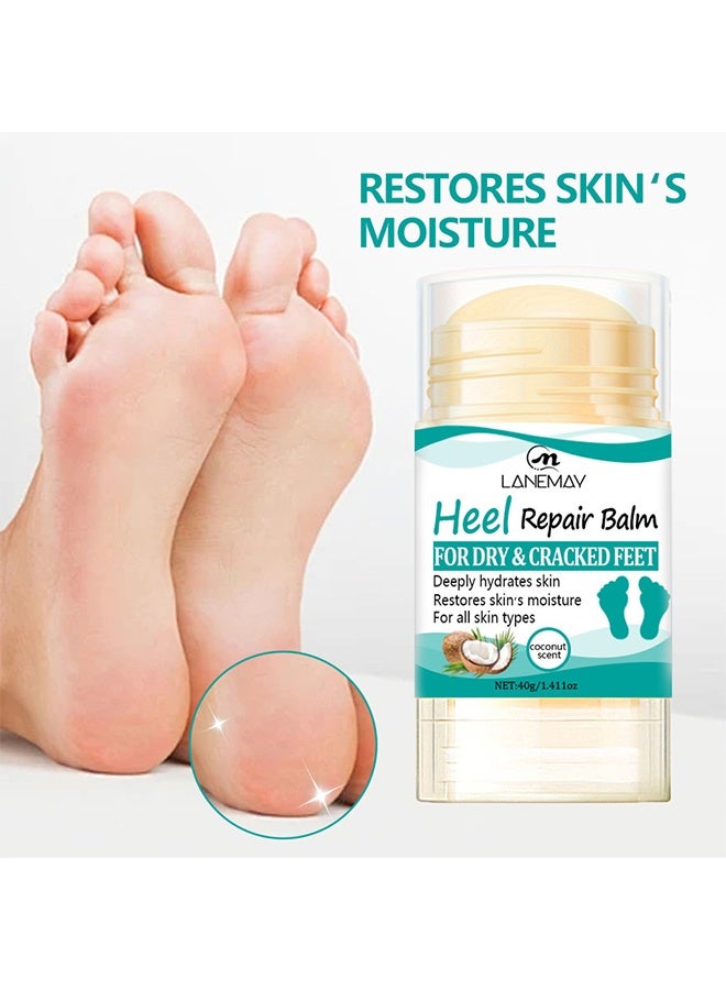 لينماي مرهم إصلاح الكعب بلان للأقدام الجافة والمتشققة، عصا إصلاح الكعب لإزالة الكالو، تقشير الجلد الميت، كريم لليدين والقدمين لليدين المتشققة والجافة والمرفقين والأقدام والكعبين والركبتين - Image 3