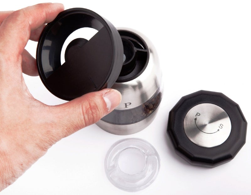 Ozeri Duo Ultra Salt and Pepper Mill and Grinder, Stainless Steel - Image 4