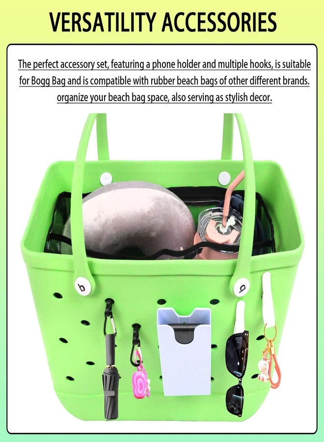 Kooterfun 6Pcs Clear Organizer Inserts for Bogg Bag X - Large Original Accessories 18.1x8.2x12.2in with Phone Holder & key Holder for Bogg bag & Other Rubber Beach Bag, Organizer & Divide Space - Image 4