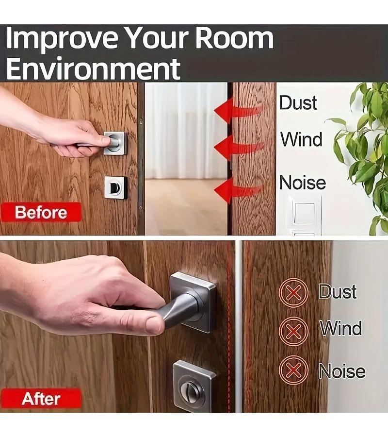 1 Roll 236.22 Inches Black Door Sealing Strip Premium Self Adhesive Window Weather Strip for Large Gap Frame in Retail Stores Restaurants Hotels - Image 4