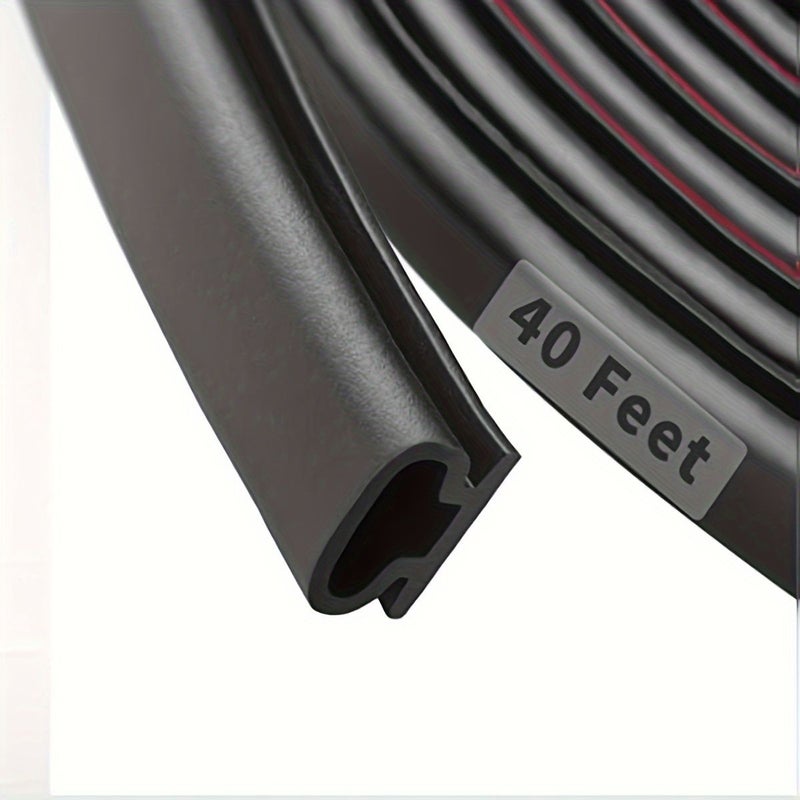 1 Roll 236.22 Inches Black Door Sealing Strip Premium Self Adhesive Window Weather Strip for Large Gap Frame in Retail Stores Restaurants Hotels - Image 3