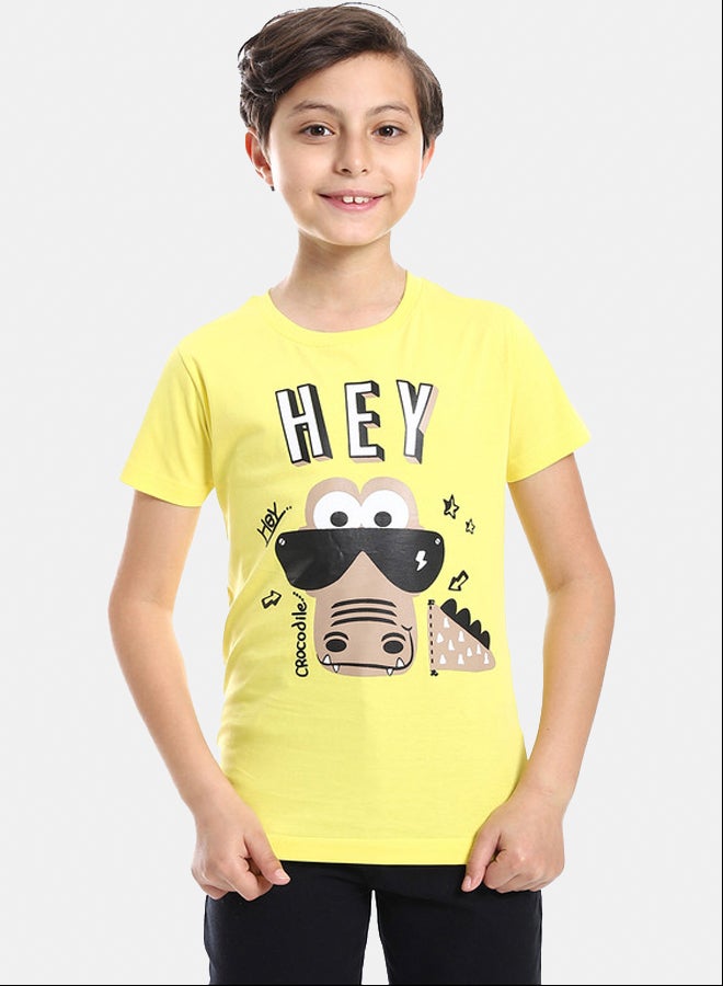 DIADORA Boys Printed Cotton T-Shirt - Image 1