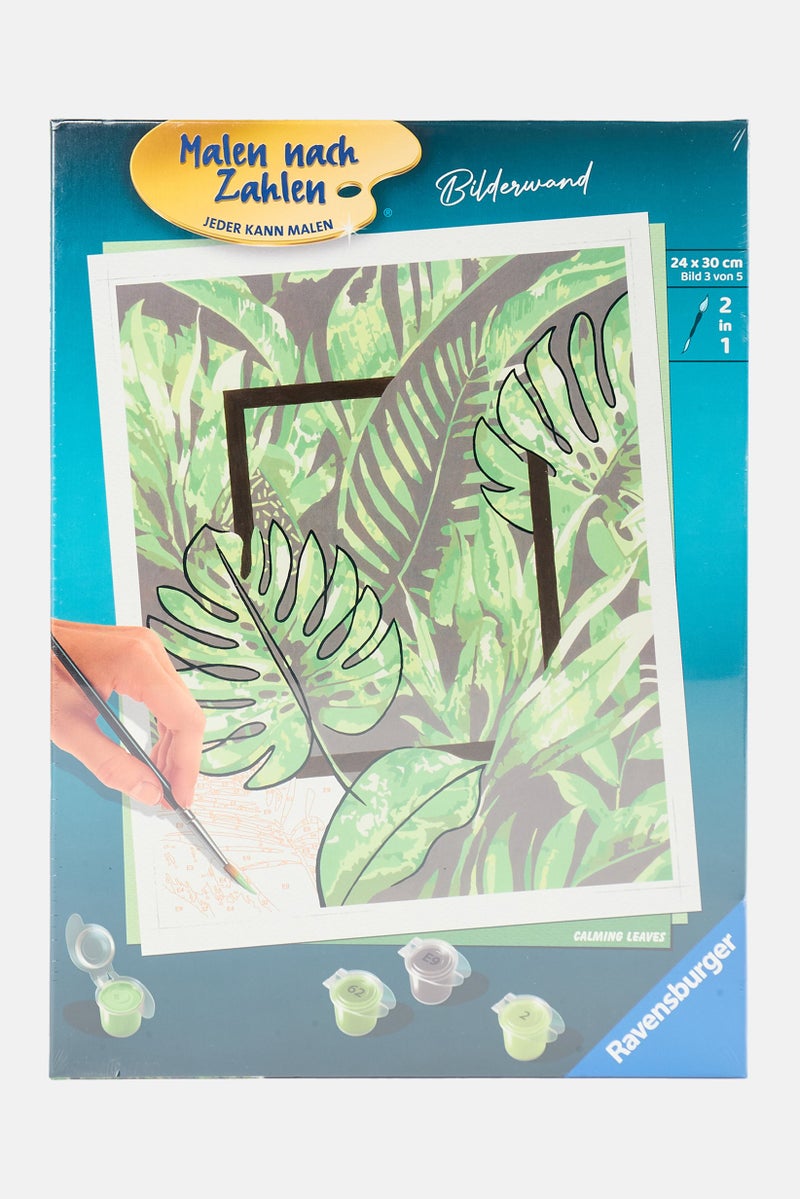 Ravensburger Pain By Number Calming Leaves Malen 20272, Green - Image 1
