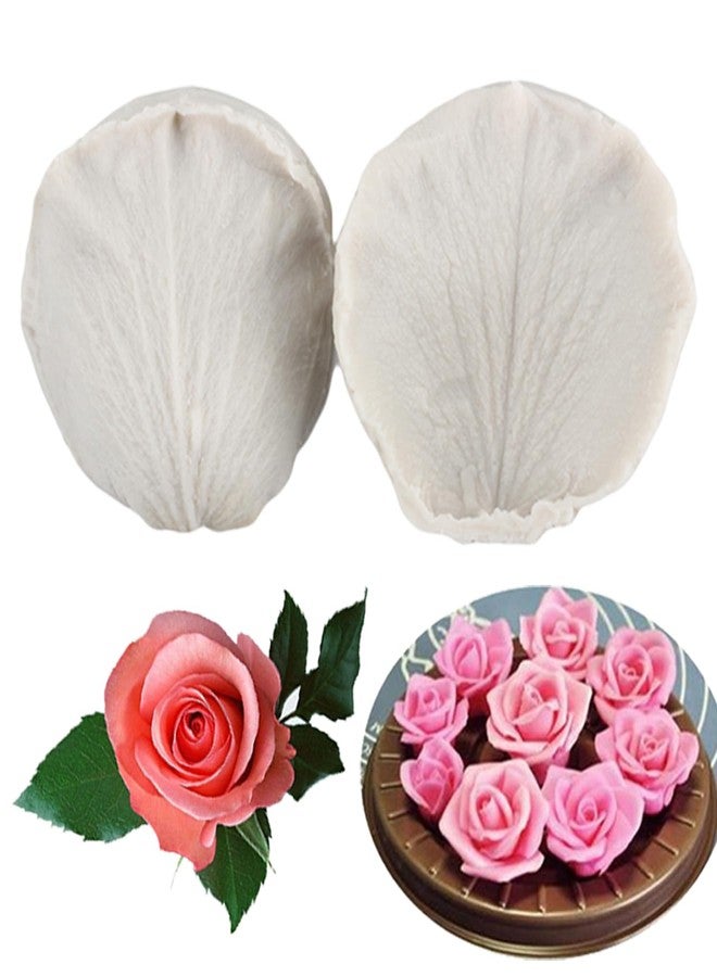 MINFEIDMS Rose Petals Silicone Fondant Mold Veining Petal Flower Mold For Cake Decorating Cupcake Topper Candy Chocolate Gum Paste Polymer Clay - Image 1
