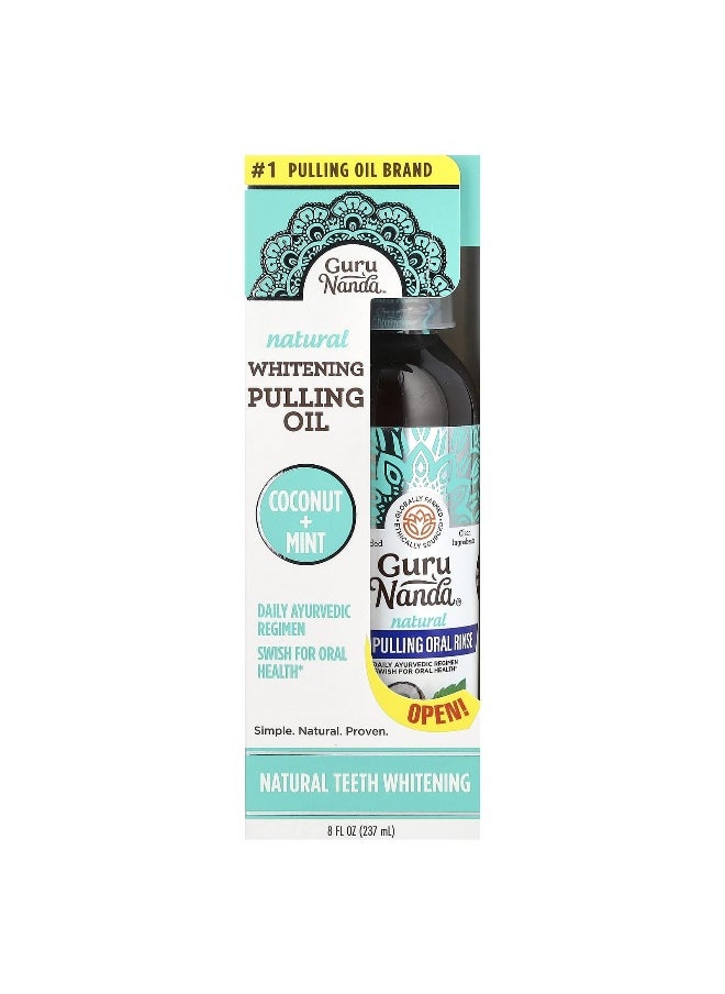 GuruNanda - GuruNanda, Natural Whitening Pulling Oil, Coconut + Mint, 8 fl oz (237 ml) - Image 1