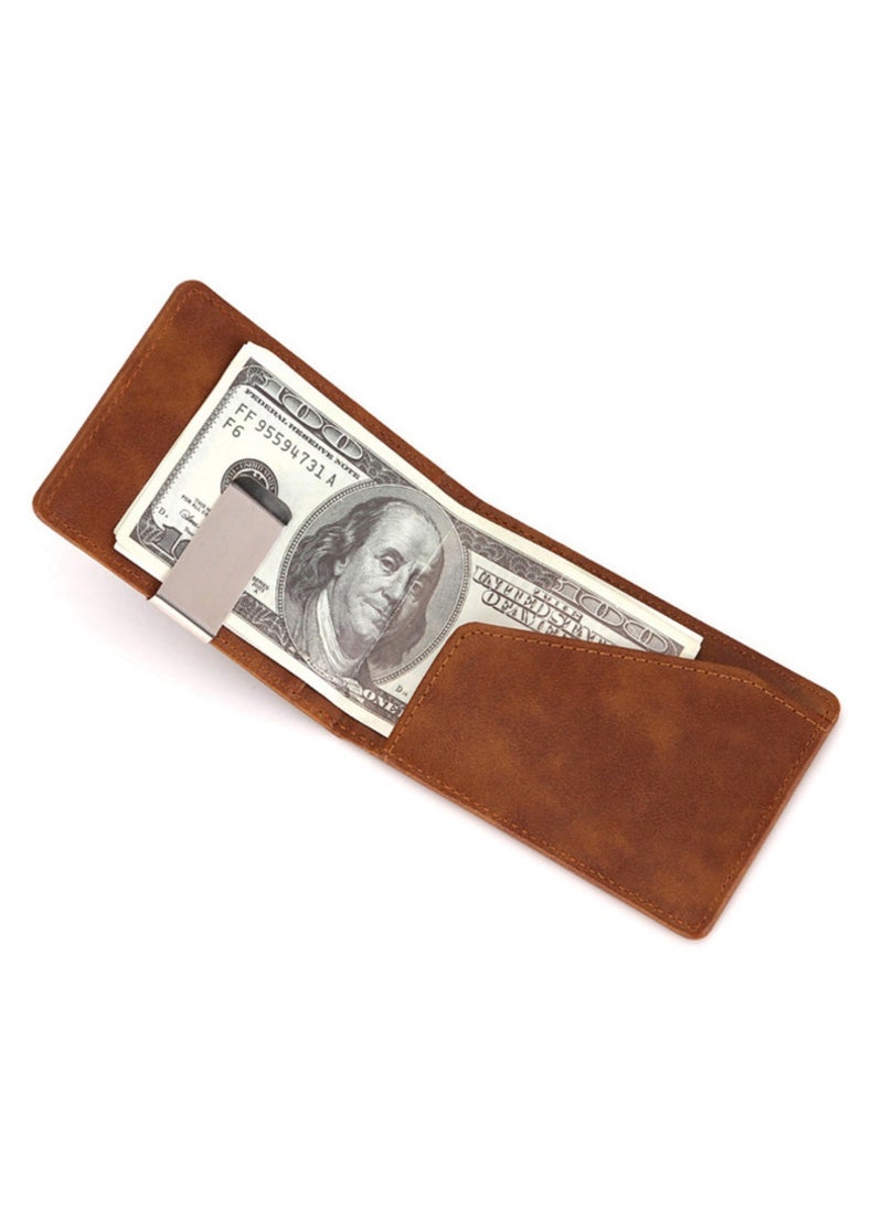 NOVOLAN NOVOLAN Money Clip Wallet Convenient Money Clip Men's Pu Wallet Stainless Steel Short Dollar Clip Rfid Anti-Theft Wallet, Multiple Card Slots Compact Size Stylish Easy Access Great Gift Idea (black)  - Image 3