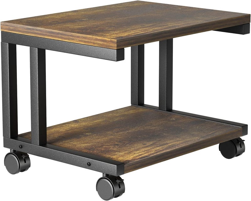 OGFC 45711 Printer Table Stand with Storage, Under Desk with 4 Wheels & Lock Mechanism, 2 Tier Printer Cart for Scanner, Fax, Home Office Use - Image 1
