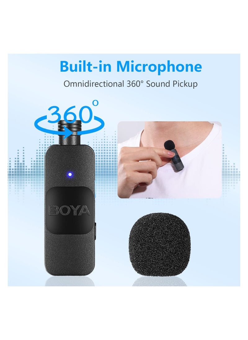BOYA - BY-V1 Wireless Lavalier Microphone for iPhone iPad Phone Omnidirectional External Mini Lapel Lightning Microphone for iPhone Clip-On Mic for Video Recording Podcast YouTube Live Streaming - Image 1