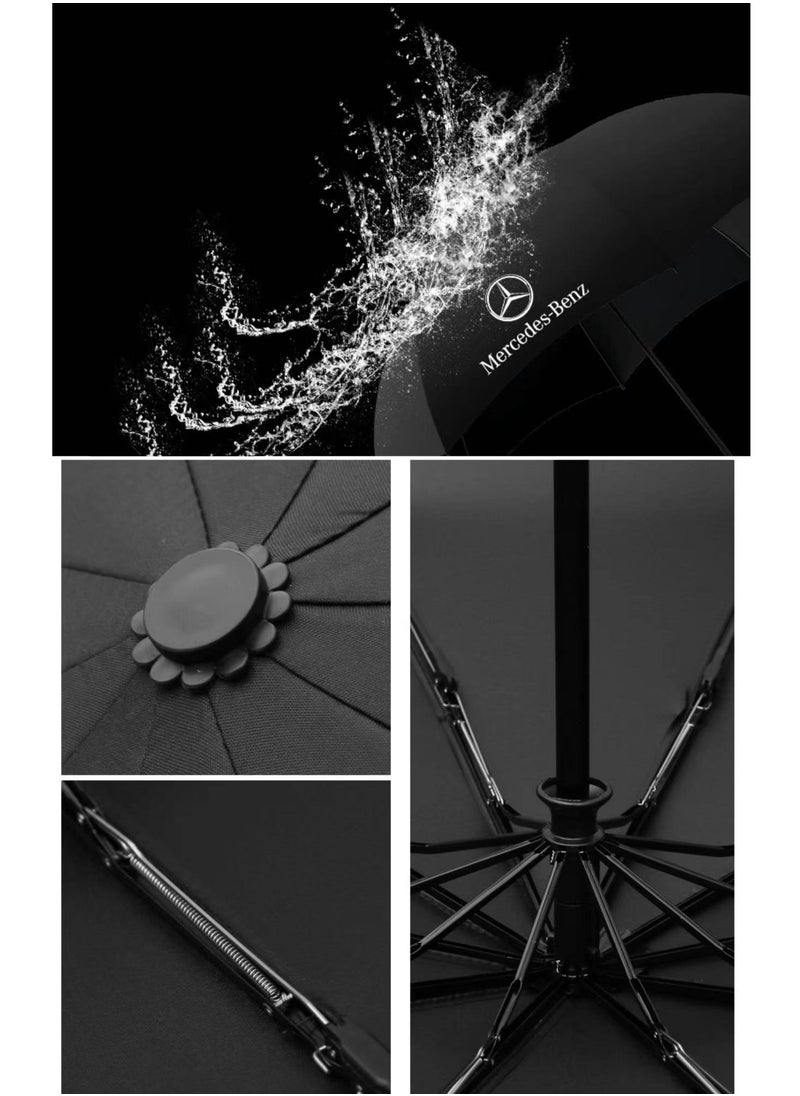 Mercedes-Benz - 4S Mercedes-Benz Auto Business Automatic Tri-fold Umbrella One-click Opening and Folding Gift Umbrella - Image 1