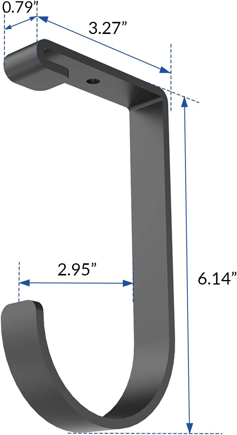FLEXIMOUNTS 4 Pack Add On Storage Flat Hook Accessory for Garage Ceiling Rack and Wall Shelving, Max Weight Capacity up to 50lbs, Black - Image 2