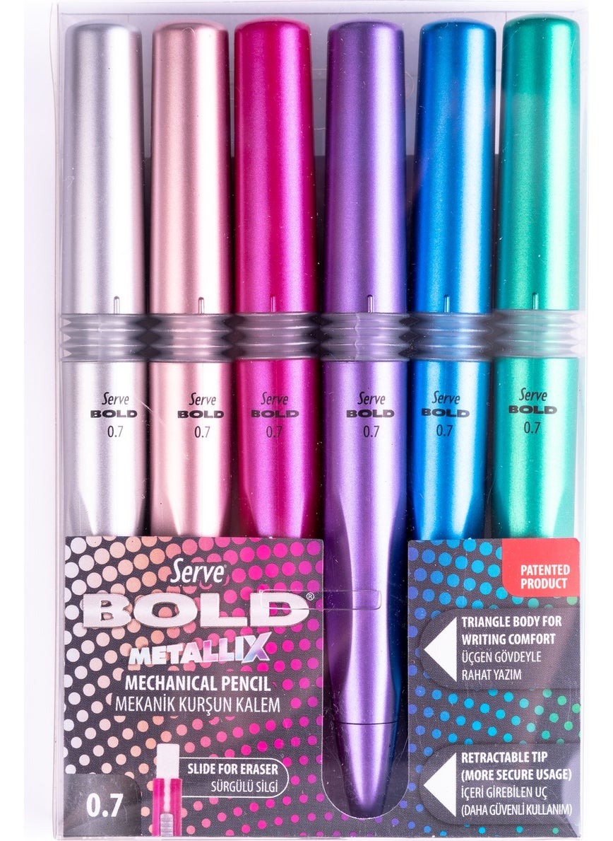 Serve Bold Mechanical Pencil - Metallic Colors - Set of 6  - Image 1